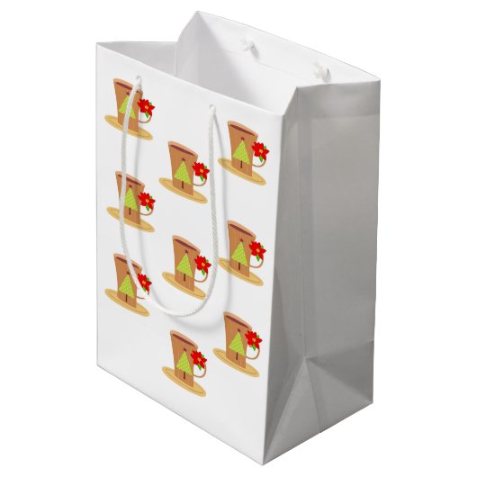 Cappuccino Kerstcadeautassen Medium Cadeauzakje (Achterkant Gekanteld)