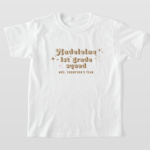 Cappuccino klasse leraar naam team squad elke rang t-shirt