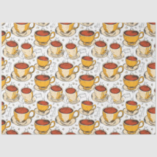 Cappuccino Koffie efemera collage patroon Tissuepapier