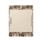 Cappuccino koffie olie verf patroon gepersonalisee notitieblok (Linkerzijde)