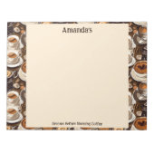 Cappuccino koffie olie verf patroon gepersonalisee notitieblok (Voorkant)