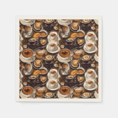 Cappuccino koffie olie verf patroon servet (Voorkant)