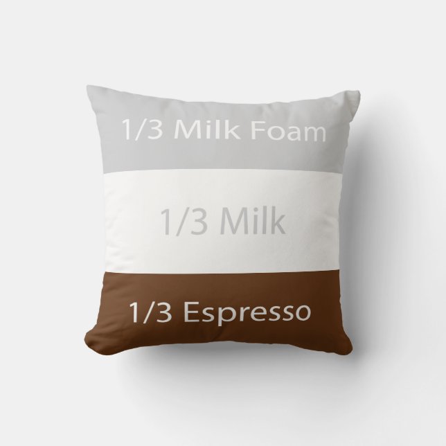 Cappuccino-koffie ontvangen | Tekstontwerp Kussen (Voorkant)