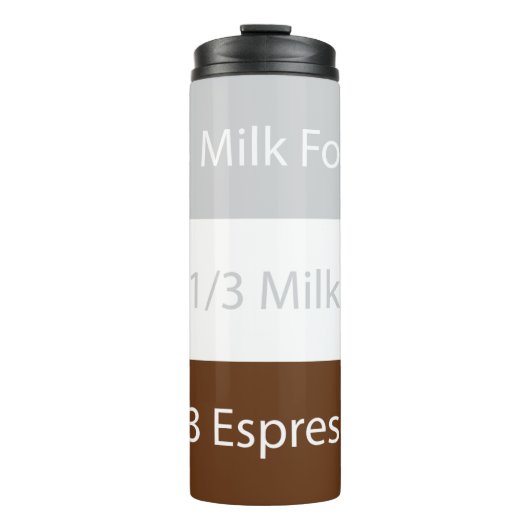 Cappuccino-koffie ontvangen | Tekstontwerp Thermosbeker (Voorkant)