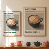 Cappuccino koffie print, Italiaanse latte kunst mu Poster