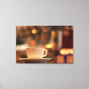 Cappuccino koffie, Venetië, Italië Canvas Afdruk