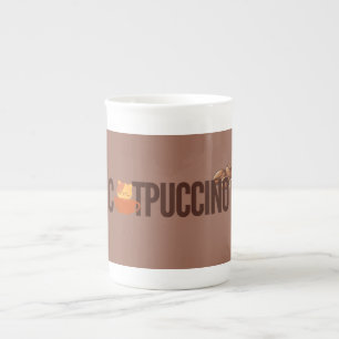 Cappuccino koffiebonen Art Mok. Porselein Kop