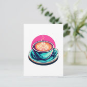Cappuccino koffiekop briefkaart (Staand voorkant)