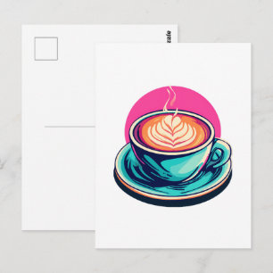 Cappuccino koffiekop briefkaart