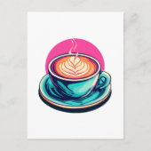 Cappuccino koffiekop briefkaart (Voorkant)