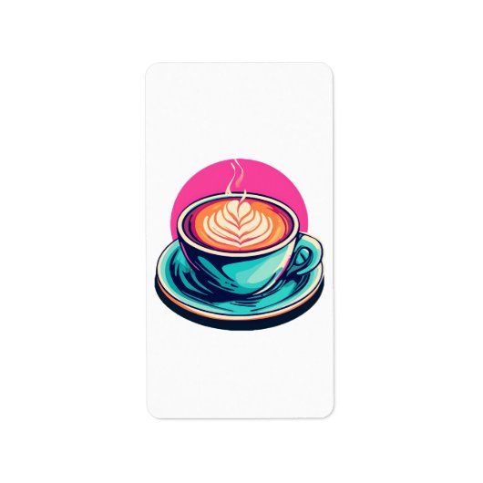 Cappuccino koffiekop etiket (Voorkant)