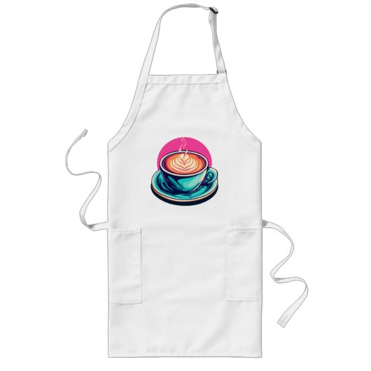 Cappuccino koffiekop lang schort (Voorkant)