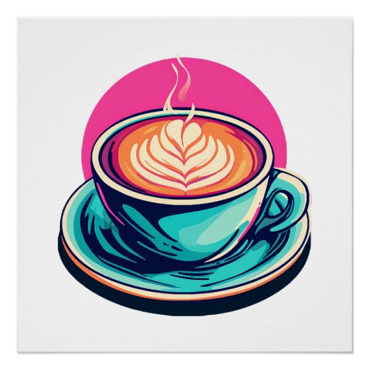 Cappuccino koffiekop perfect poster (Voorkant)