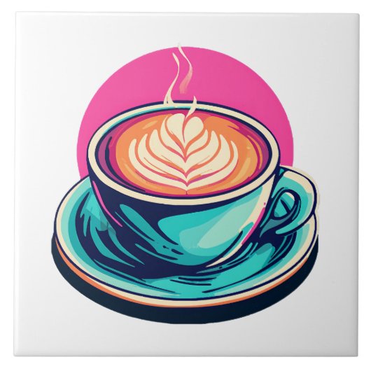 Cappuccino koffiekop tegeltje (Voorkant)