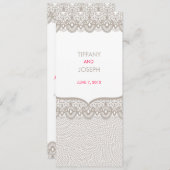 Cappuccino Lace Wedding Invitation Kaart (Voorkant / Achterkant)