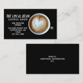 Cappuccino Latte Koffiewinkel | Simple Black Cafe Visitekaartje (Voorkant / Achterkant)