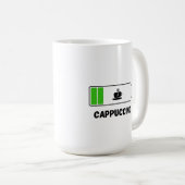 Cappuccino Minimaal Typografie Koffie Koffiemok (Voorkant rechts)