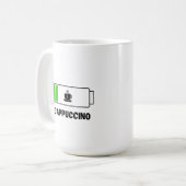 Cappuccino Minimaal Typografie Koffie Koffiemok (Voorkant links)