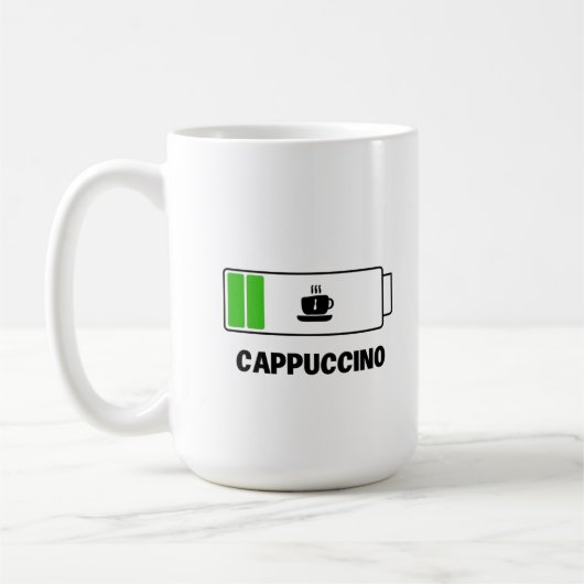 Cappuccino Minimaal Typografie Koffie Koffiemok (Links)