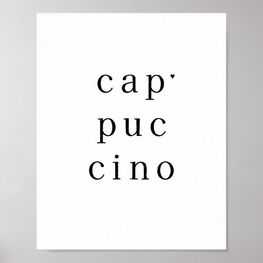 Cappuccino - minimalistic typography poster (Voorkant)