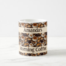 Cappuccino olieverf patroon gepersonaliseerd