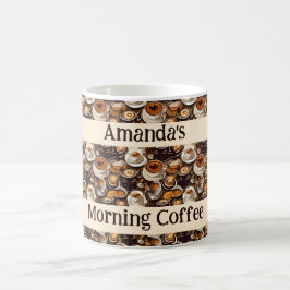 Cappuccino olieverf patroon gepersonaliseerd koffiemok