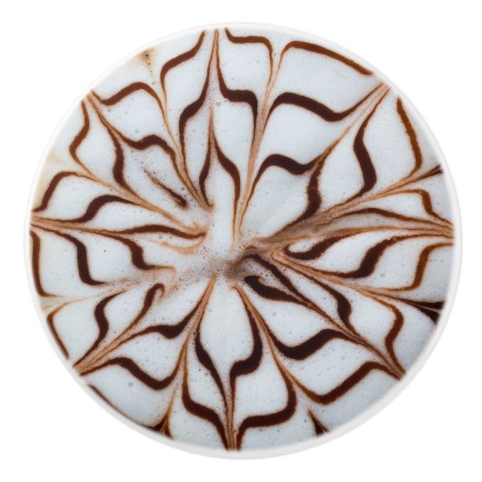 Cappuccino Pattern Ceramic Knob Keramische Knop (Voorkant)