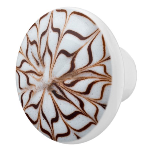 Cappuccino Pattern Ceramic Knob Keramische Knop (Rechts)