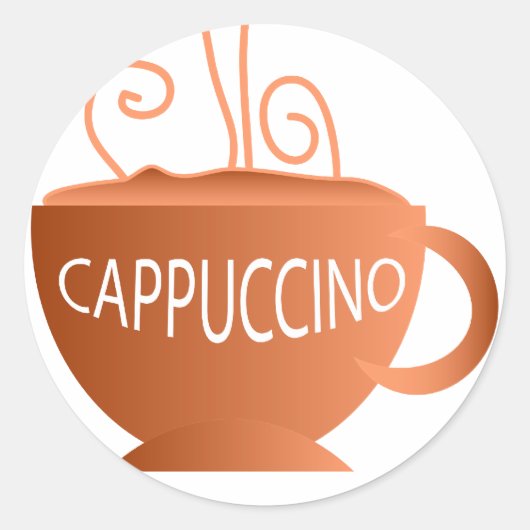 Cappuccino Ronde Sticker (Voorkant)
