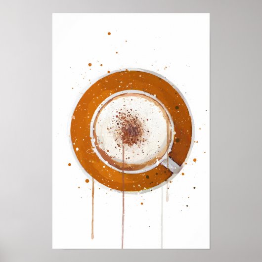 Cappuccino Sinaasappel Poster (Voorkant)