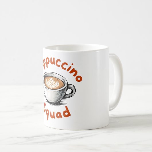 Cappuccino Squad Coffee Lover Keepsake Mok (Voorkant rechts)