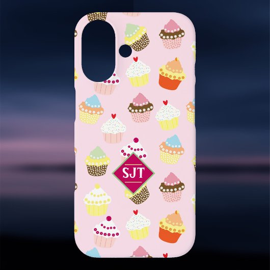 Cappuccino taartjes bakkerij thema ontwerp. Case-Mate iPhone case