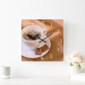 Cappuccino Vierkante Klok (Huis)