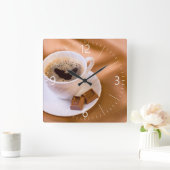 Cappuccino Vierkante Klok (Huis)