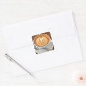 Cappuccino vierkante sticker (Envelop)