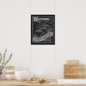 Cappucino en Friends Chalk Typography Coffee Art Poster (Keuken)