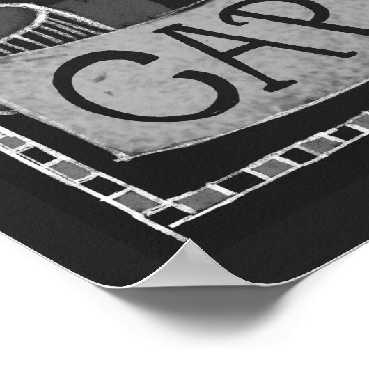 Cappucino en Friends Chalk Typography Coffee Art Poster (Hoek)