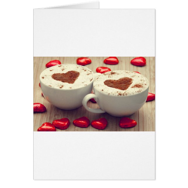Cappucino houdt van chocolade hart (Voorkant)