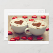 Cappucino houdt van chocolade hart briefkaart (Voorkant / Achterkant)