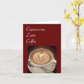 Cappucino, latte, koffie-wenskaart kaart (Gele Bloem)