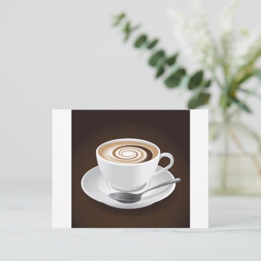 Cappucino met wervelkolom briefkaart (Staand voorkant)