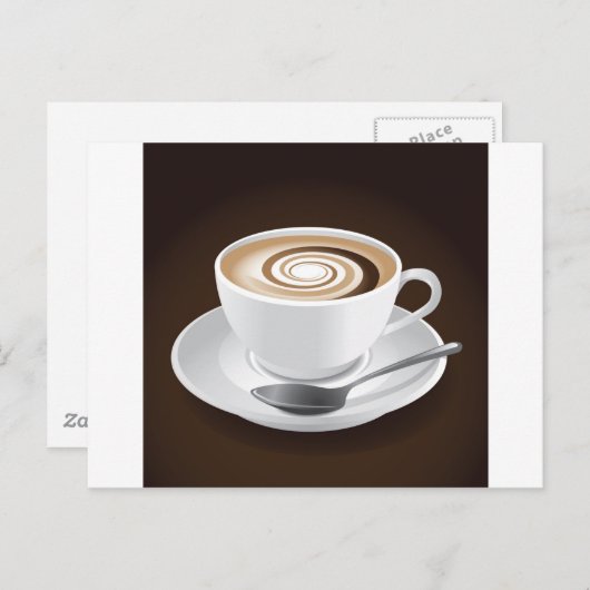 Cappucino met wervelkolom briefkaart (Voorkant / Achterkant)