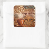 Cappucino Vierkante Sticker (Tas)
