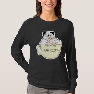 CappugCino Schattige Pug met een Koekje in een Cap T-shirt