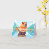 Cappy Birthday - Capybara Birthday Kaart (Gele Bloem)
