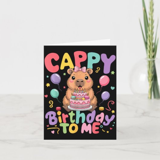 Cappy Birthday To Me Cute Capy Capybara Birthday G Kaart (Voorkant)