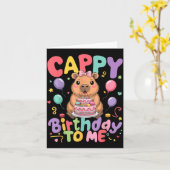 Cappy Birthday To Me Cute Capy Capybara Birthday G Kaart (Gele Bloem)