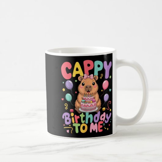 Cappy Birthday To Me Cute Capy Capybara Birthday G Koffiemok (Rechts)