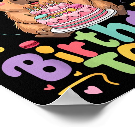 Cappy Birthday To Me Cute Capy Capybara Birthday G Poster (Hoek)