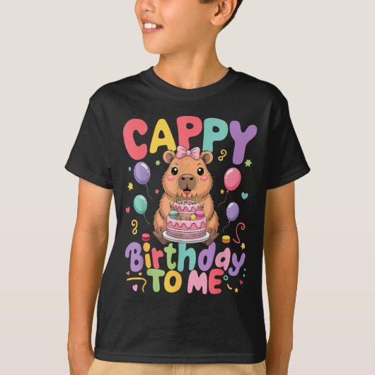 Cappy Birthday To Me Cute Capy Capybara Birthday G T-shirt (Voorkant)